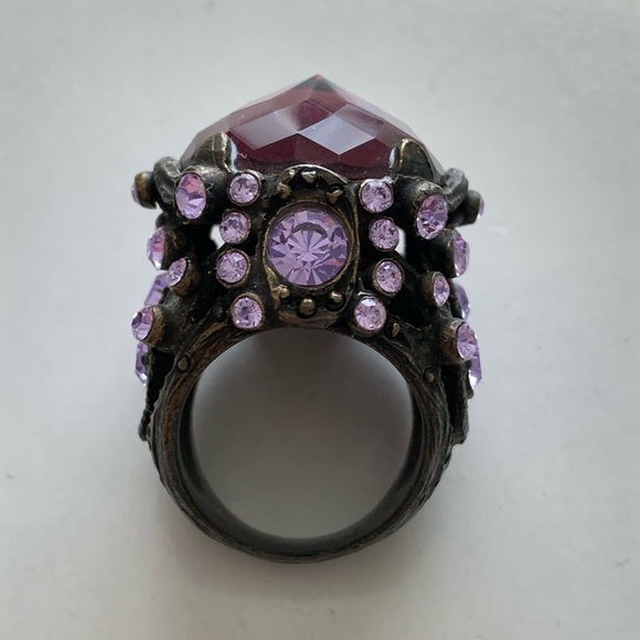 Sonia Rykiel dark purple crystal ring - Picture 3 of 8